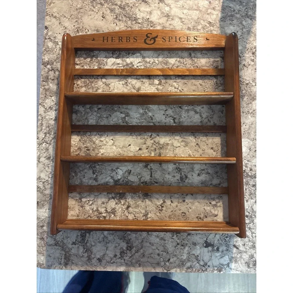 Vintage McCormick Wooden Wall Spice Rack Herbs & Spices Kitchen 3 Tier Shelf